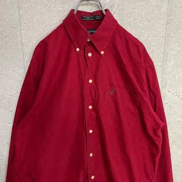 노티카 자수 로고 레드 긴팔 BD 셔츠 빅사이즈 XL 정도