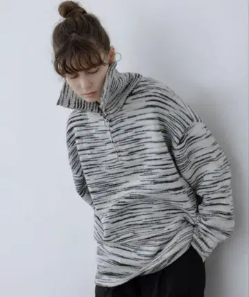 EKCOOKIES 니트 하프 지퍼