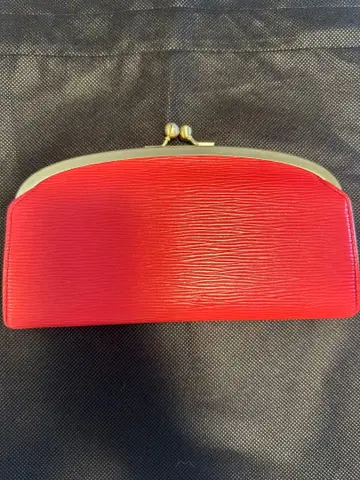 레드 장지갑 골드 금장 장식