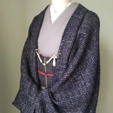 일본산 포근한 트위드/퍼플 (보라색) 모몽가 가디건