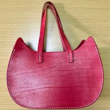 고양이 디자인 백 네코 리퍼블릭 NECO BASKET 빨간색 가죽 핸드백