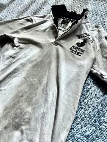 페이크 레이어드 자수 오부 소매 피케 셔츠