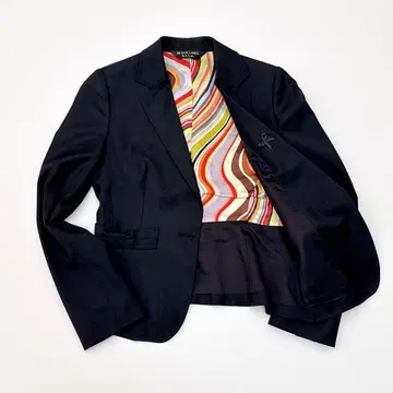 폴스미스 테일러드 자켓 안감 스트라이프 리본 블랙 38