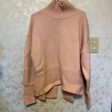 터틀넥 핑크 니트 스웨터 F 사이즈