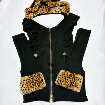 REAL MARS 리얼마즈 암커버 포함 레오파드 무늬 보아 후드티