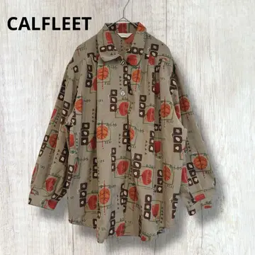 [칼프리트] 오버 사이즈 올 패턴 셔츠 구제 빈티지 카키