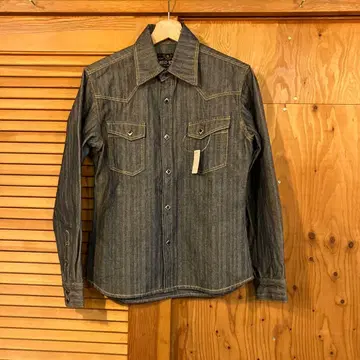 해린본 데님 슬림핏 웨스턴 셔츠 일본제 S 사이즈 샘플품