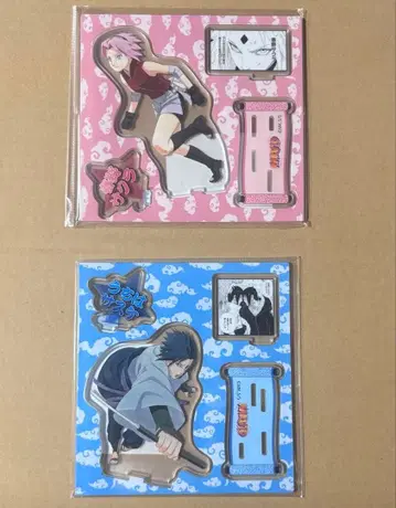 NARUTO 점프샵 상하이 아크릴 스탠드 사스케 사쿠라 2개 세트