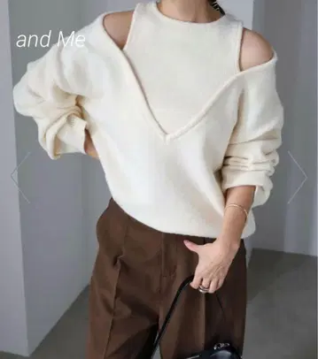 미사용 새상품 and Me 어깨 슬릿 레이어드 스타일 니트탑 긴팔 니트