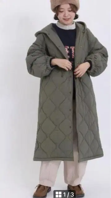 사만사 모스모스 퀼팅 롱 코트 베이지