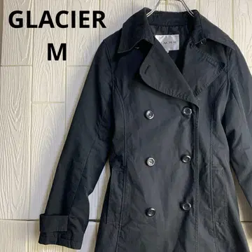 GLACIER 블랙 트렌치코트 더블 브레스트 M 사이즈