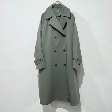 미사용급 무인양품 빅 사이즈 XXL 트렌치코트 발수 스모키 그린