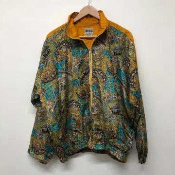 [ 미국 빈티지 의류 ] 90's 올 패턴 머스타드색 나일론 점퍼 자켓