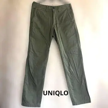 [ UNIQLO ] 유니클로 면 100% 팬츠 치노 팬츠 카키 올리브