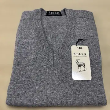 ADLER 캐시미어 V넥 스웨터 그레이 택 포함 새상품