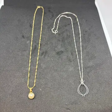 골드 실버 목걸이 펄 장식