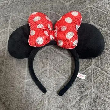 미니 마우스 머리띠 빨간색 리본