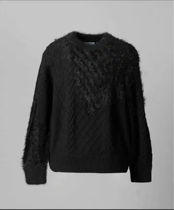 케이블 샤기 믹스 프라임 오버 크루넥 니트 풀오버 사이즈 1