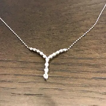 플라티나 Y자형 다이아몬드 목걸이