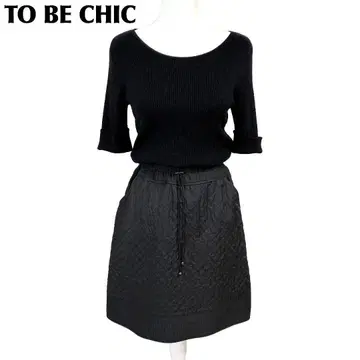 새상품급 ] TO BE CHIC 긴팔 도킹 원피스 니트 퀼팅 40