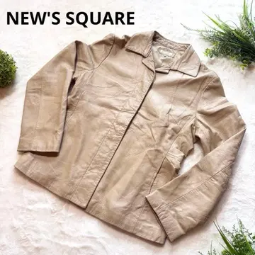 뉴즈 스퀘어 이세탄 베이지 가죽 자켓 양가죽 사이즈 11