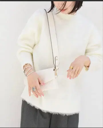 SHIPS any: 모헤어 샤기 크루넥 풀오버