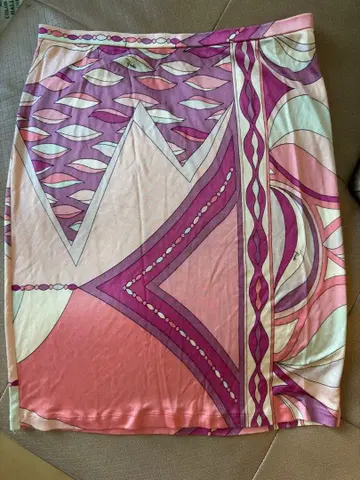 EMILIO PUCCI 기하학 패턴 타이트 스커트