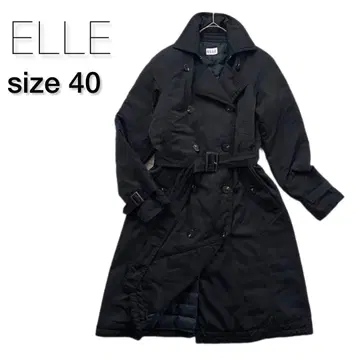 ELLE 다운 더블 롱 트렌치 코트 A라인