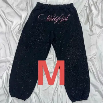 9090 girl Cross Logo glitter Sweat Pants
