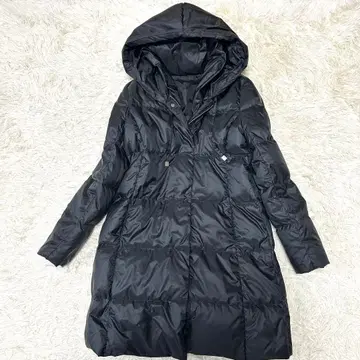 ROPE'PICNIC 후디 롱 다운 코트 여배우 옷깃 블랙 38/M