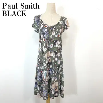 폴스미스 블랙 올 패턴 코튼 반팔 원피스 그린 M B249