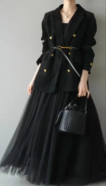 Lumier 벨로아 더블 자켓 블랙