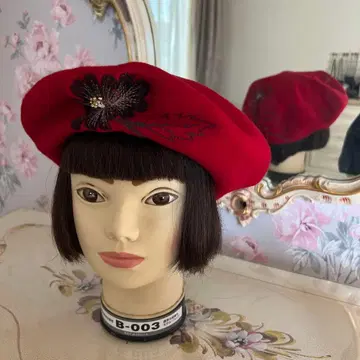 장미색 모자 / 아티산 스티치 베레모