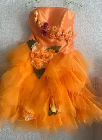 미니 드레스 컬러 드레스 코스프레 쇼 드레스 오렌지