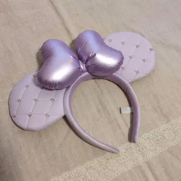 디즈니 미니 머리띠 리본 퀼팅 퀼트 퍼플