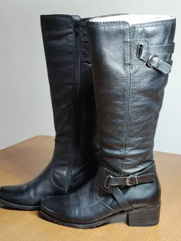 블랙 롱 부츠 백 지퍼 포함