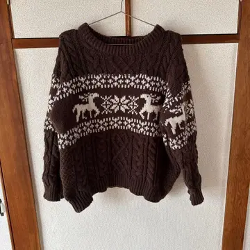브라운 노르딕 스웨터