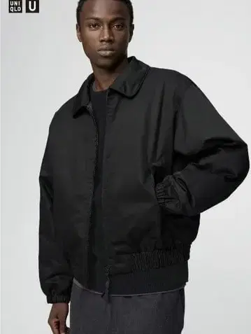 UNIQLO U 블랙 퍼프 테크 블루종 XL 사이즈