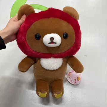 [새상품] 리락쿠마 후르츠로 꽉 찬 사이좋은 체리 봉제 인형 XL