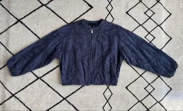 ZARA 네이비 자수 크롭 자켓