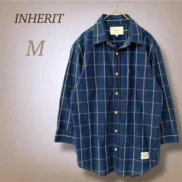 인헤릿 체크 셔츠 코튼 100% 7부 소매 성숙 캐주얼 38