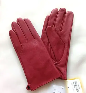 램스킨 여성 장갑 와인 레드 L 사이즈 미사용 새상품