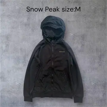 스노우피크 후드 부착 집업 후드티 M 사이즈 블랙