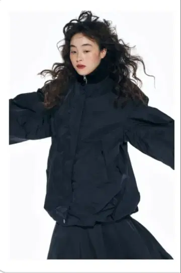 엔폴드 니트 레이어드 벌룬 코트 38 블랙