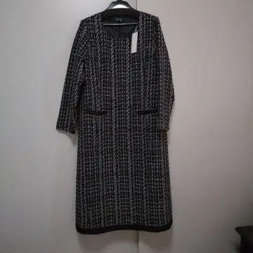 티어클라세 트위드 A라인 원피스 블랙