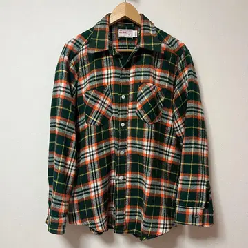 70s BIG MAC 체크 무늬 플란넬 셔츠 L 사이즈 좋은 배색
