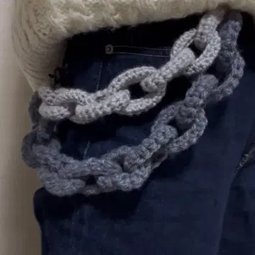 털실 지갑 체인 그레이 핸드메이드 2개