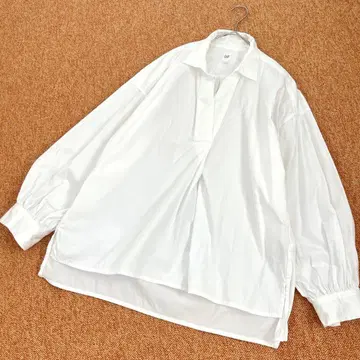 갭 스키퍼 블라우스 화이트 셔츠 볼륨 소매 오버 사이즈 풍성한 소매