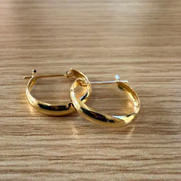 K10 골드 후프 귀걸이 심플한 디자인