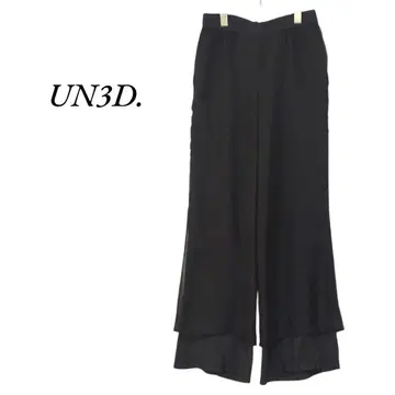 UN3D. 시어 레이어드 팬츠 블랙 아쓰리디